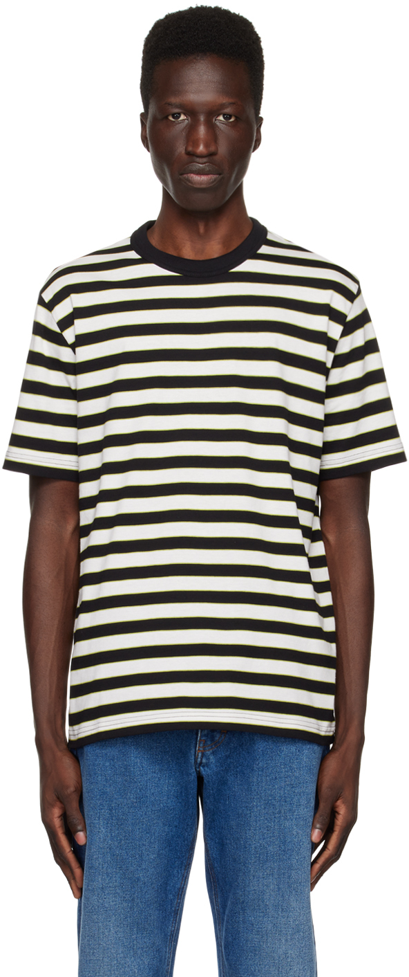 White & Black Striped T-Shirt by PS by Paul Smith on Sale