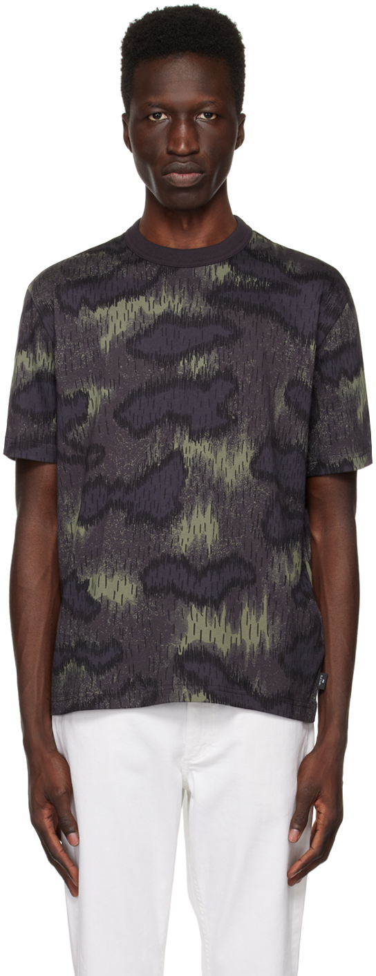 PS by Paul Smith Black & Green Camouflage T-Shirt
