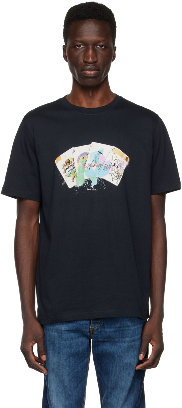 PS by Paul Smith: Navy Cards T-Shirt | SSENSE