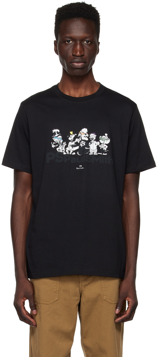 Ps By Paul Smith Black Printed T-shirt