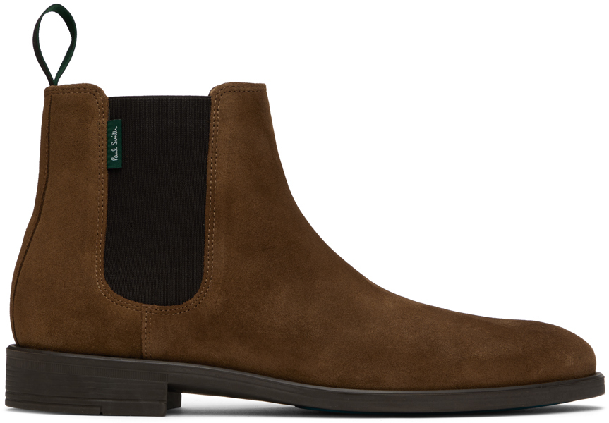 Ps By Paul Smith Cedric Almond-toe Chelsea Boots In Browns