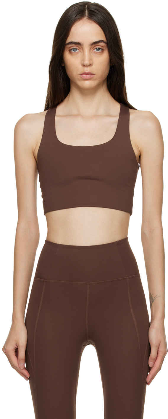 Brown Paloma Sports Bra by Girlfriend Collective on Sale