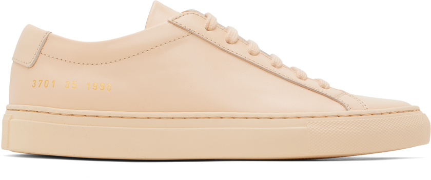 Shop Common Projects Beige Achilles Low Sneakers In Apricot