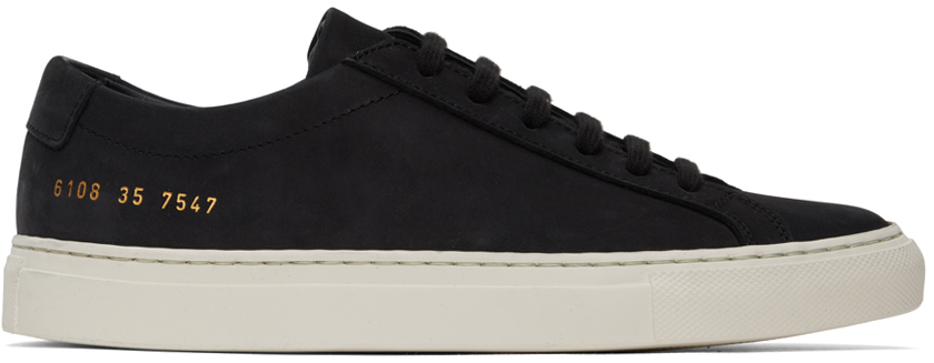 Common Projects: ブラック Achilles ローカットスニーカー | SSENSE 日本