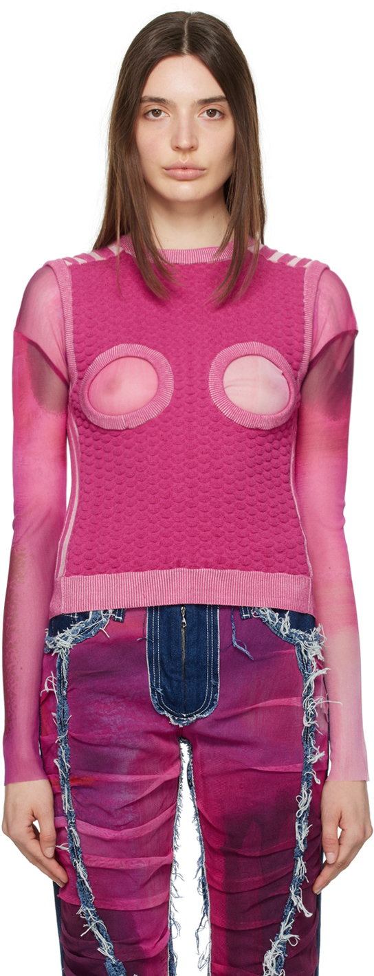 Pink Cutout Vest