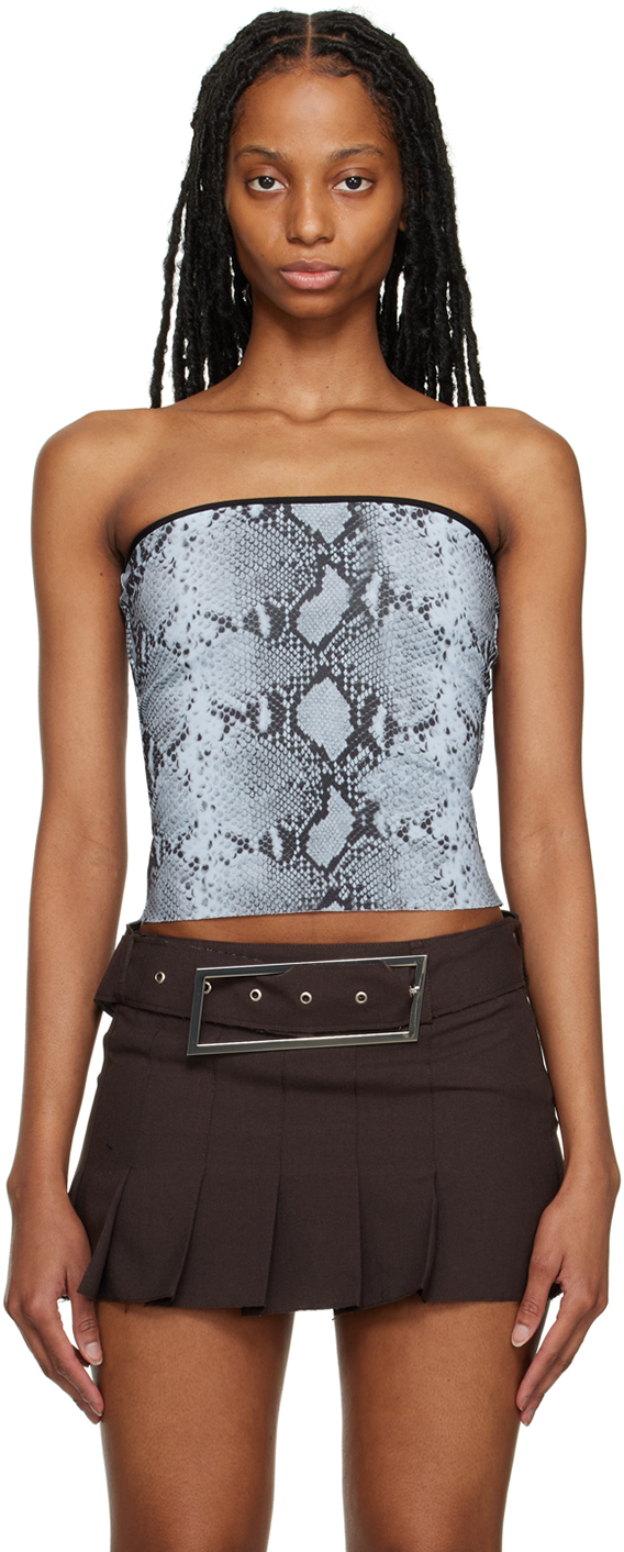 Snakeskin strapless sale top