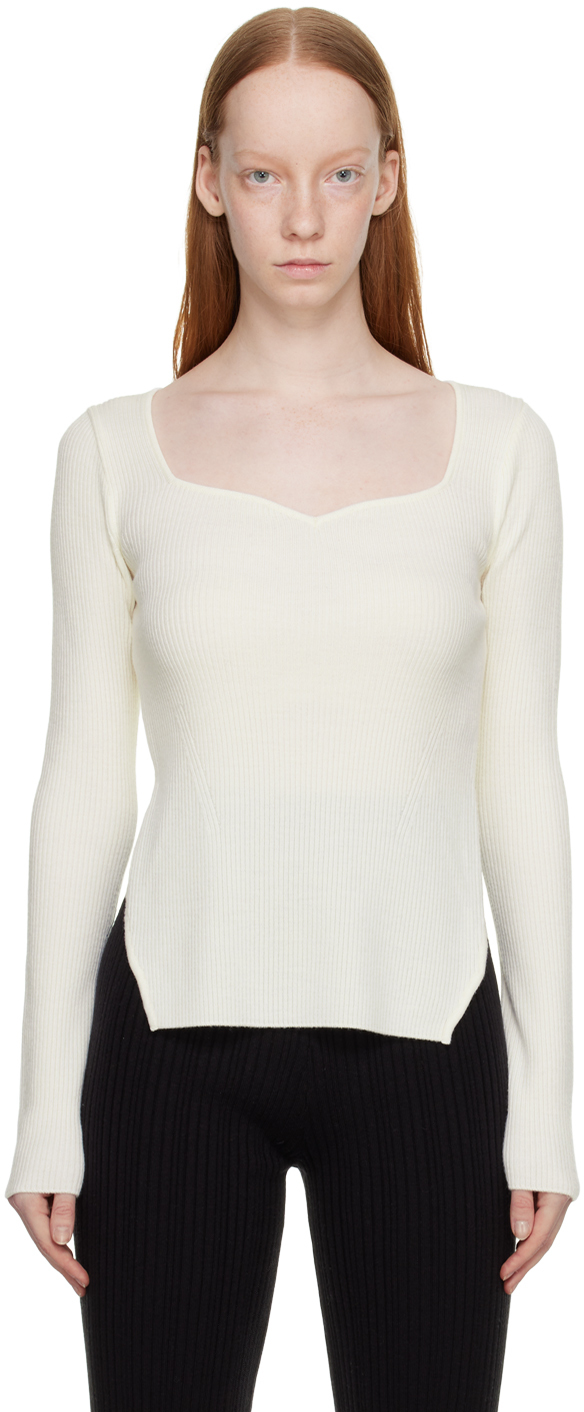 LVIR Off-White Sweetheart Neck Sweater