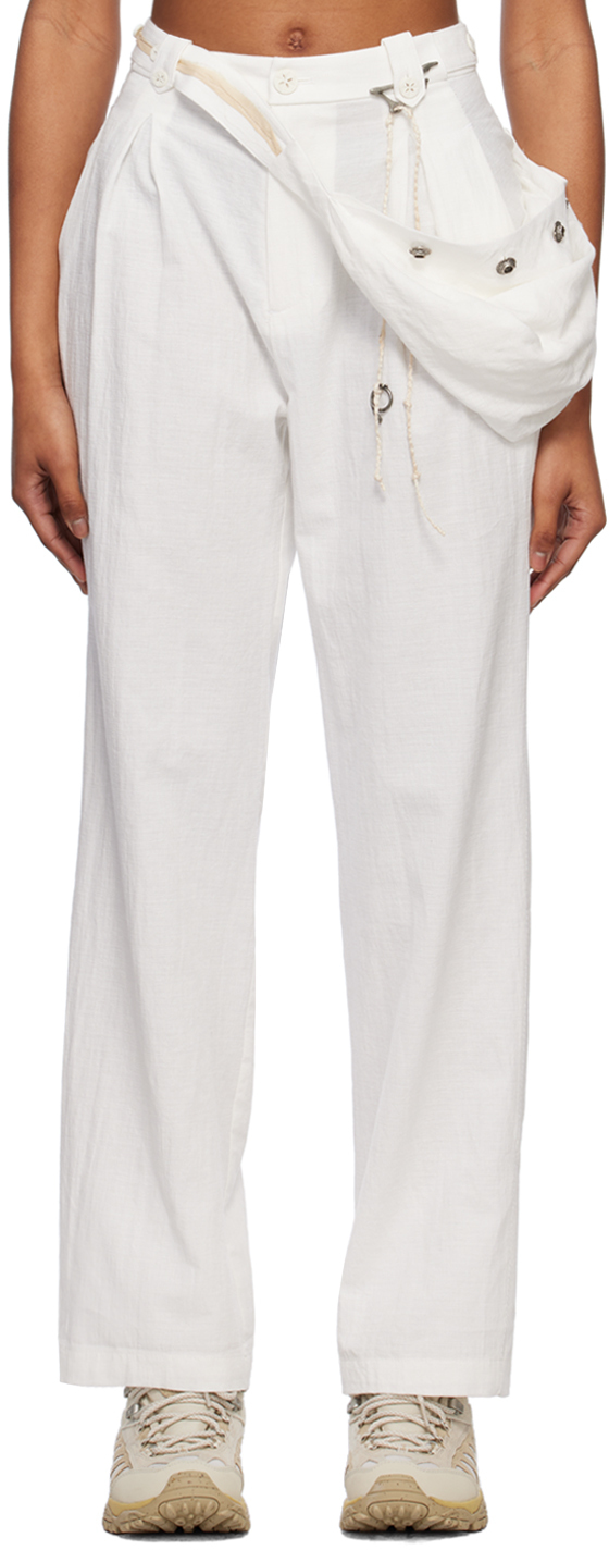 Shop Hyein Seo White Bag Trousers