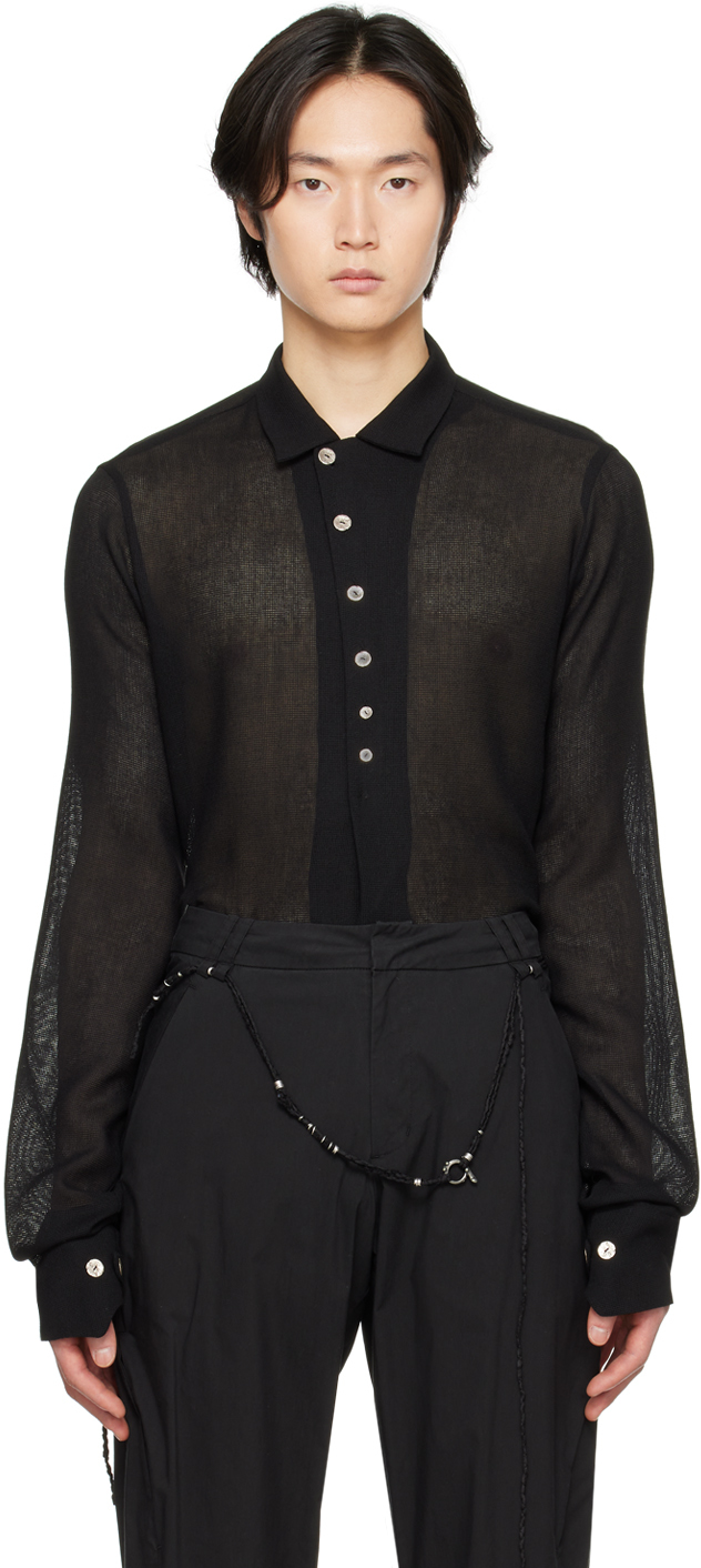 Hyein Seo: Black Button Shirt | SSENSE