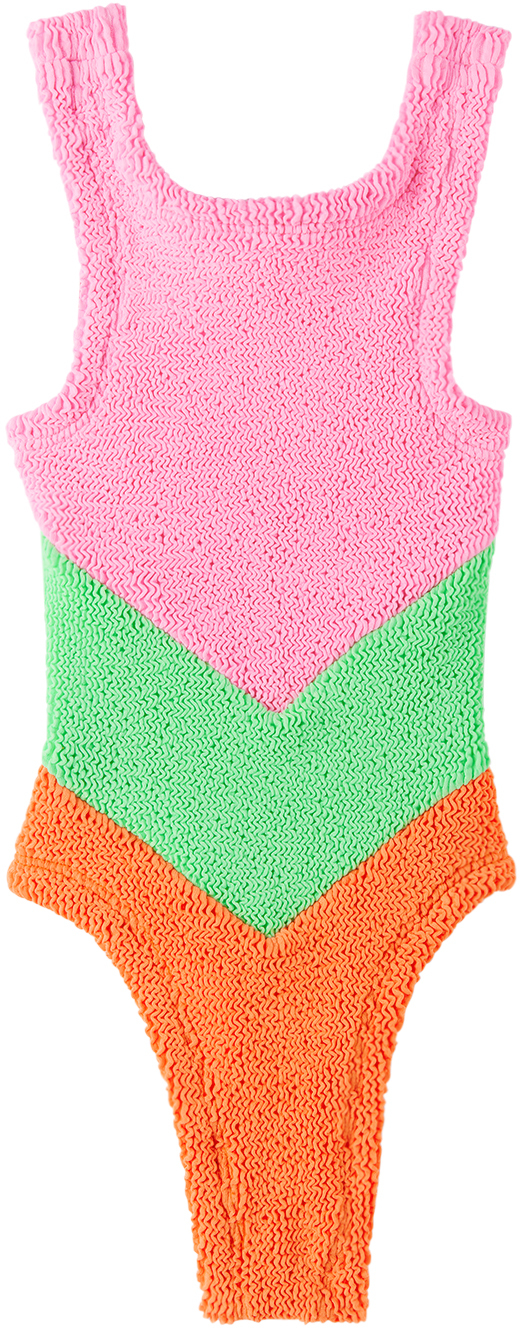 Crochet One-Piece Swimsuit, Rainbow Monokini