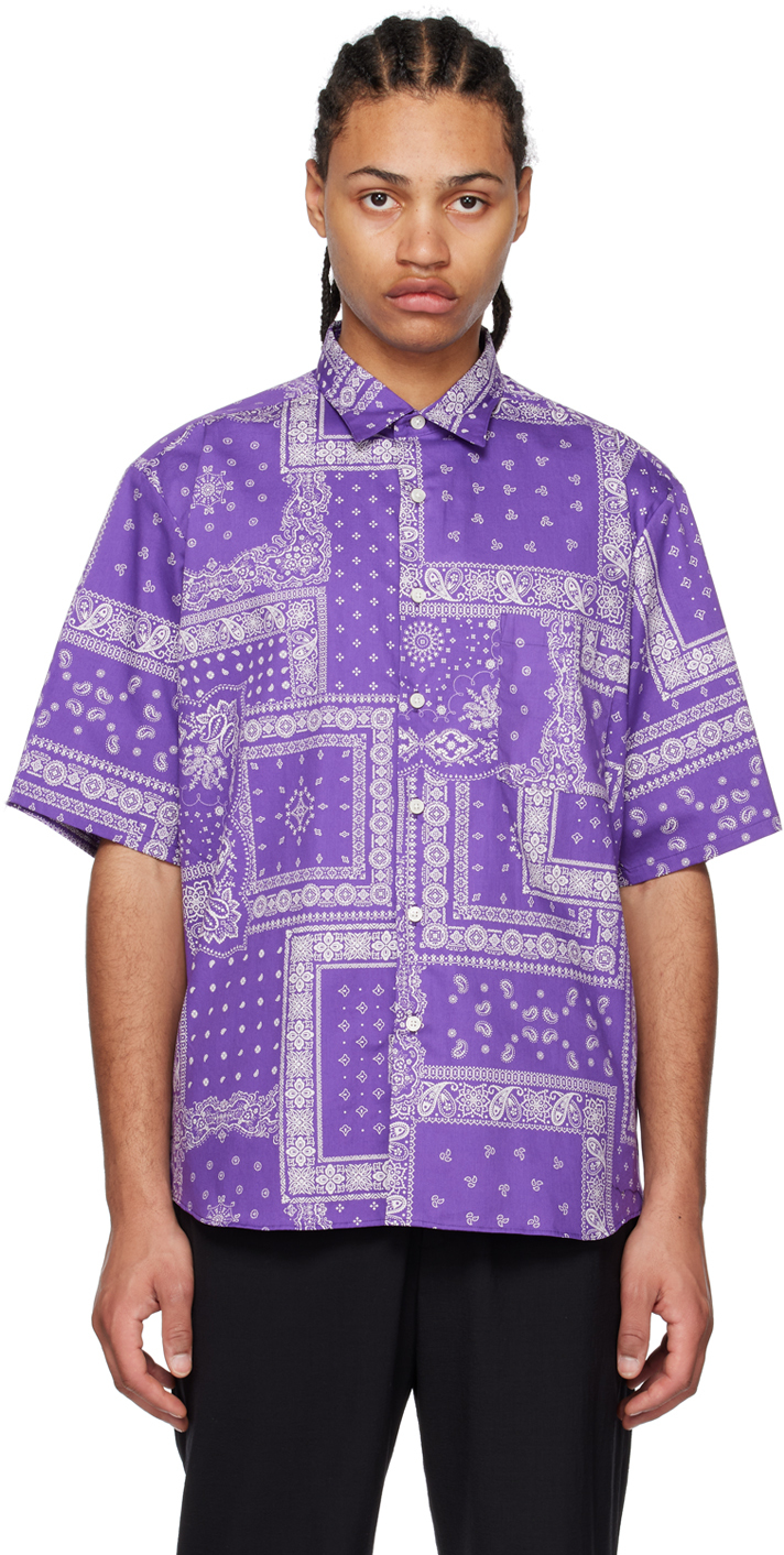 SOPHNET.: Purple Paisley Shirt | SSENSE Canada