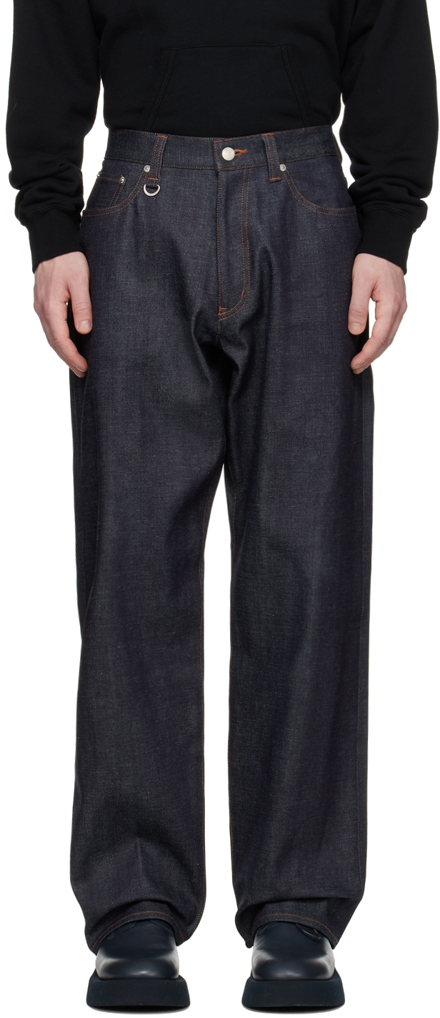 Uniform Experiment Indigo Snake Patch Jeans