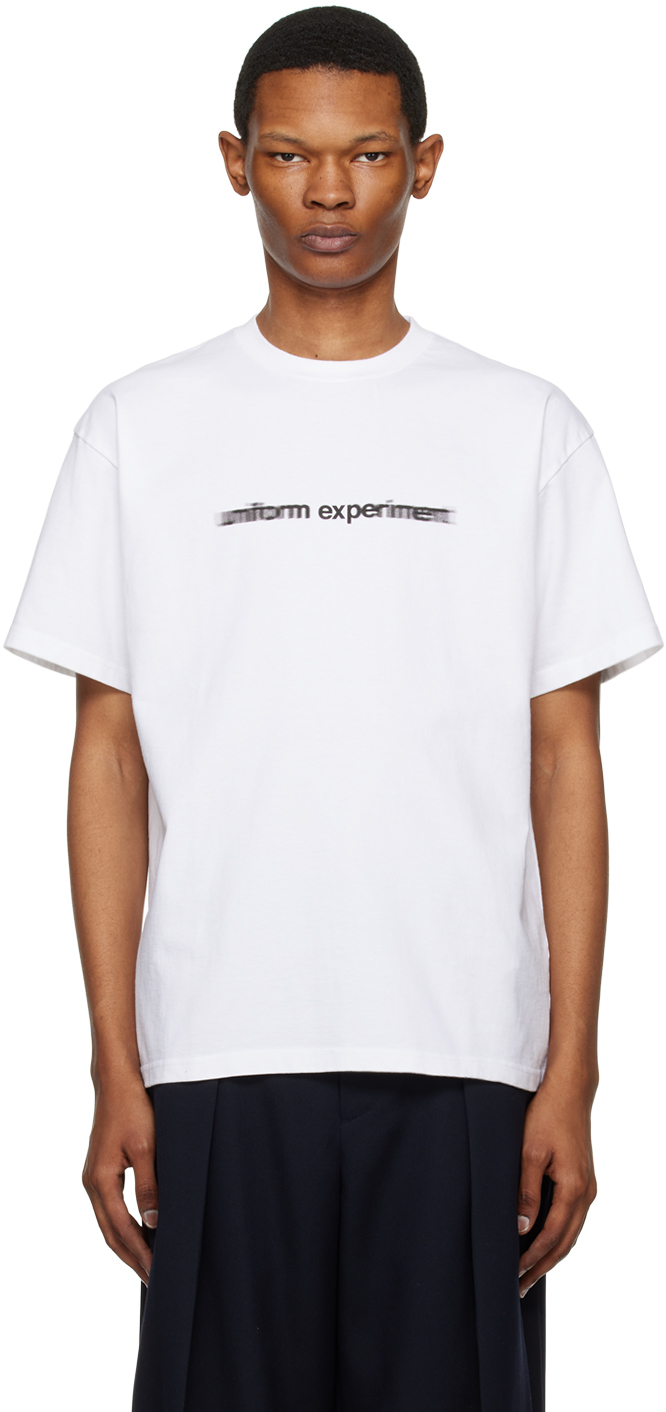 Uniform Experiment: White Printed T-Shirt | SSENSE UK