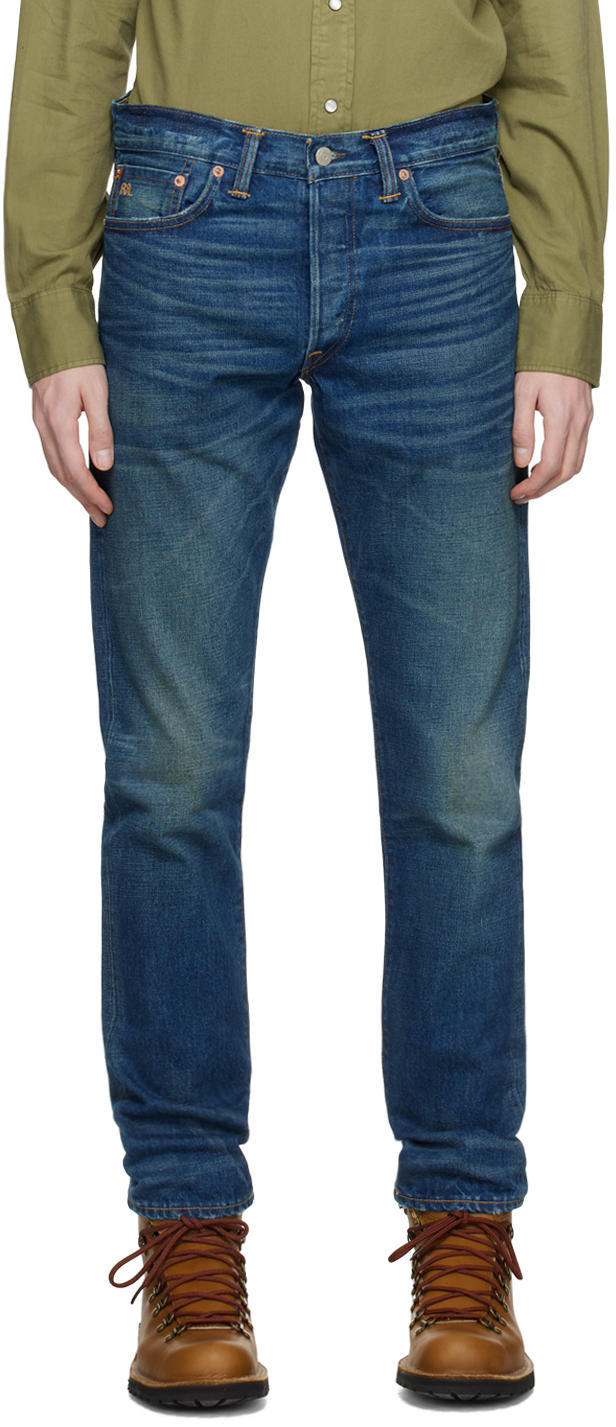 Rrl Slim-fit Selvedge Jeans In Blue