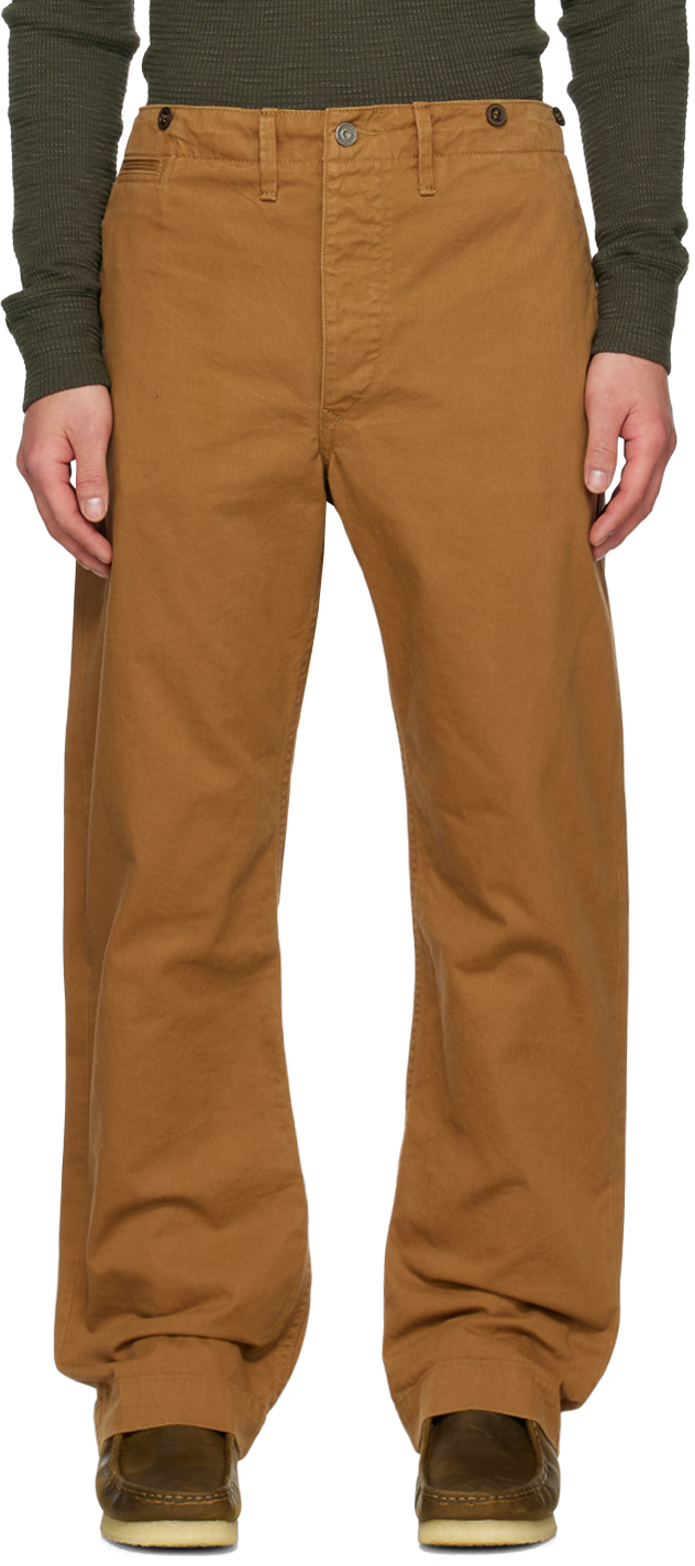 RRL: Tan Field Trousers | SSENSE