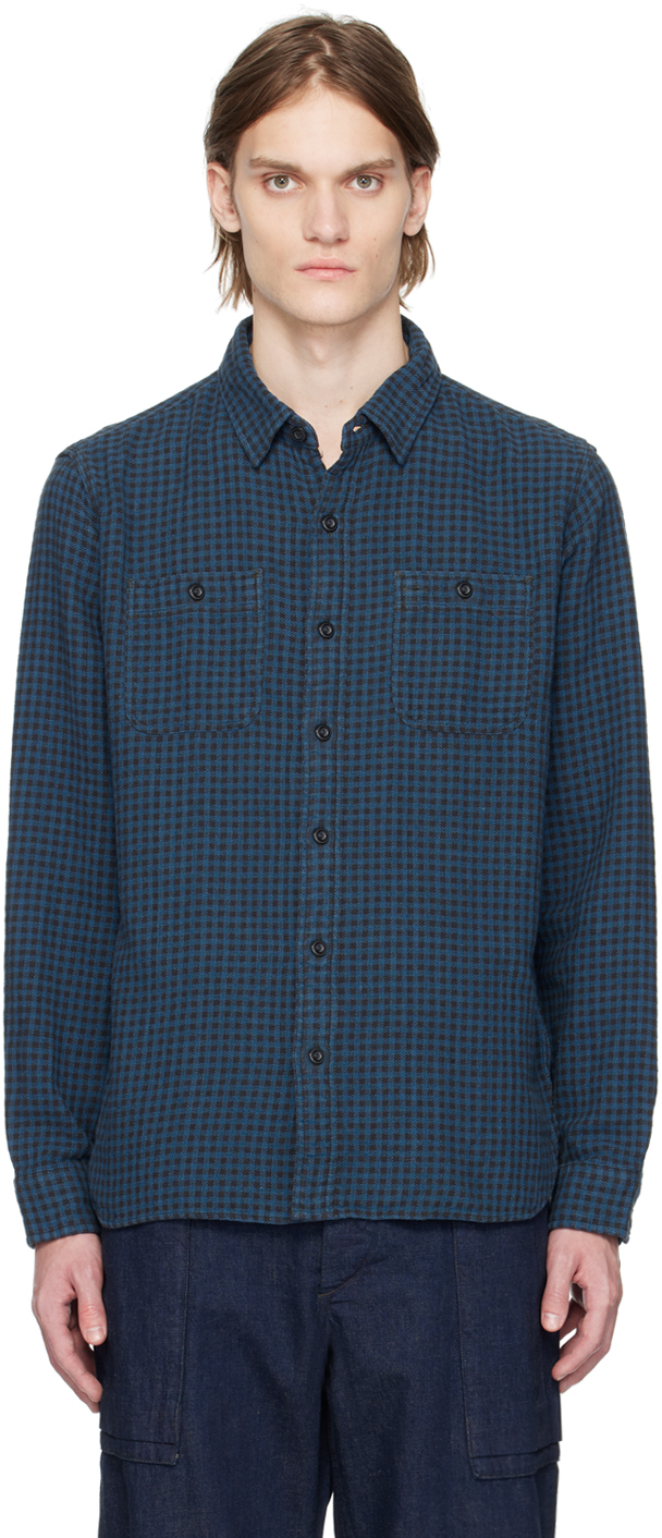 RRL: Blue Farell Shirt | SSENSE