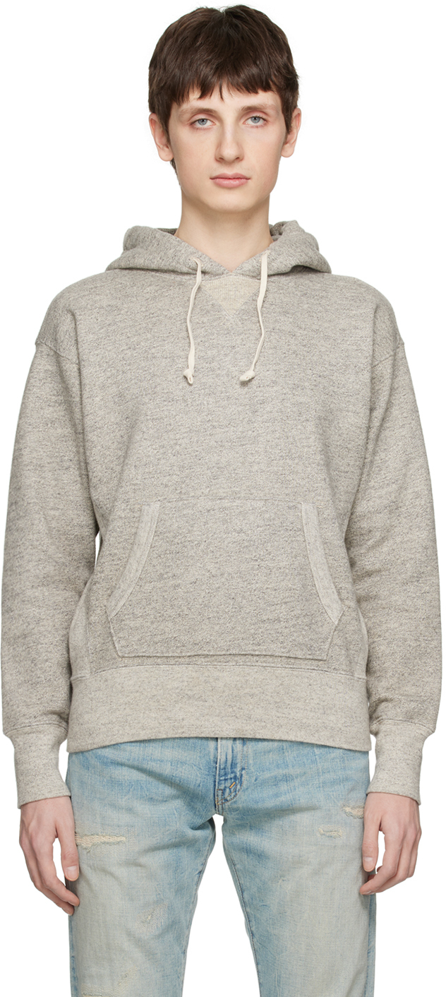 Gray Drawstring Hoodie by RRL on Sale