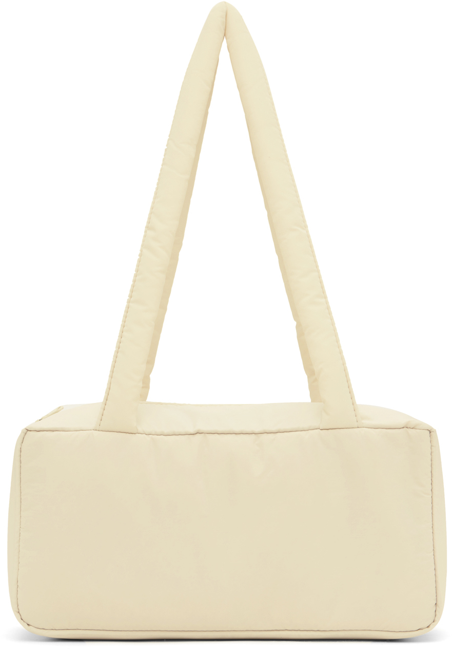 Amomento Off-white Padded Square Shoulder Bag In Light Beige