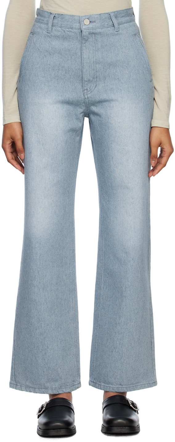 AMOMENTO: Blue Flared Jeans | SSENSE