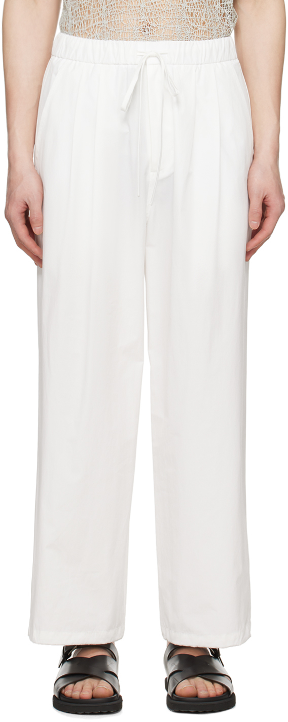 Amomento White Pleated Trousers