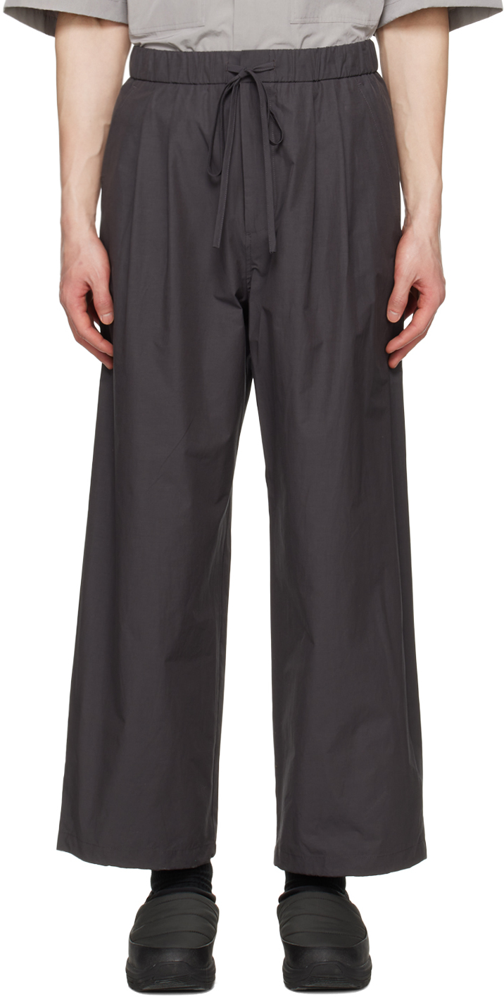 AMOMENTO GRAY PLEATED TROUSERS