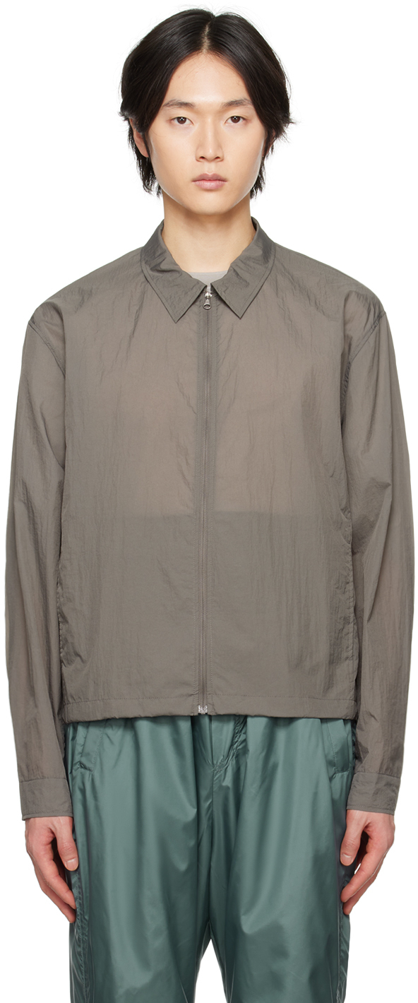 Amomento Gray Zip-up Shirt In Charcoal
