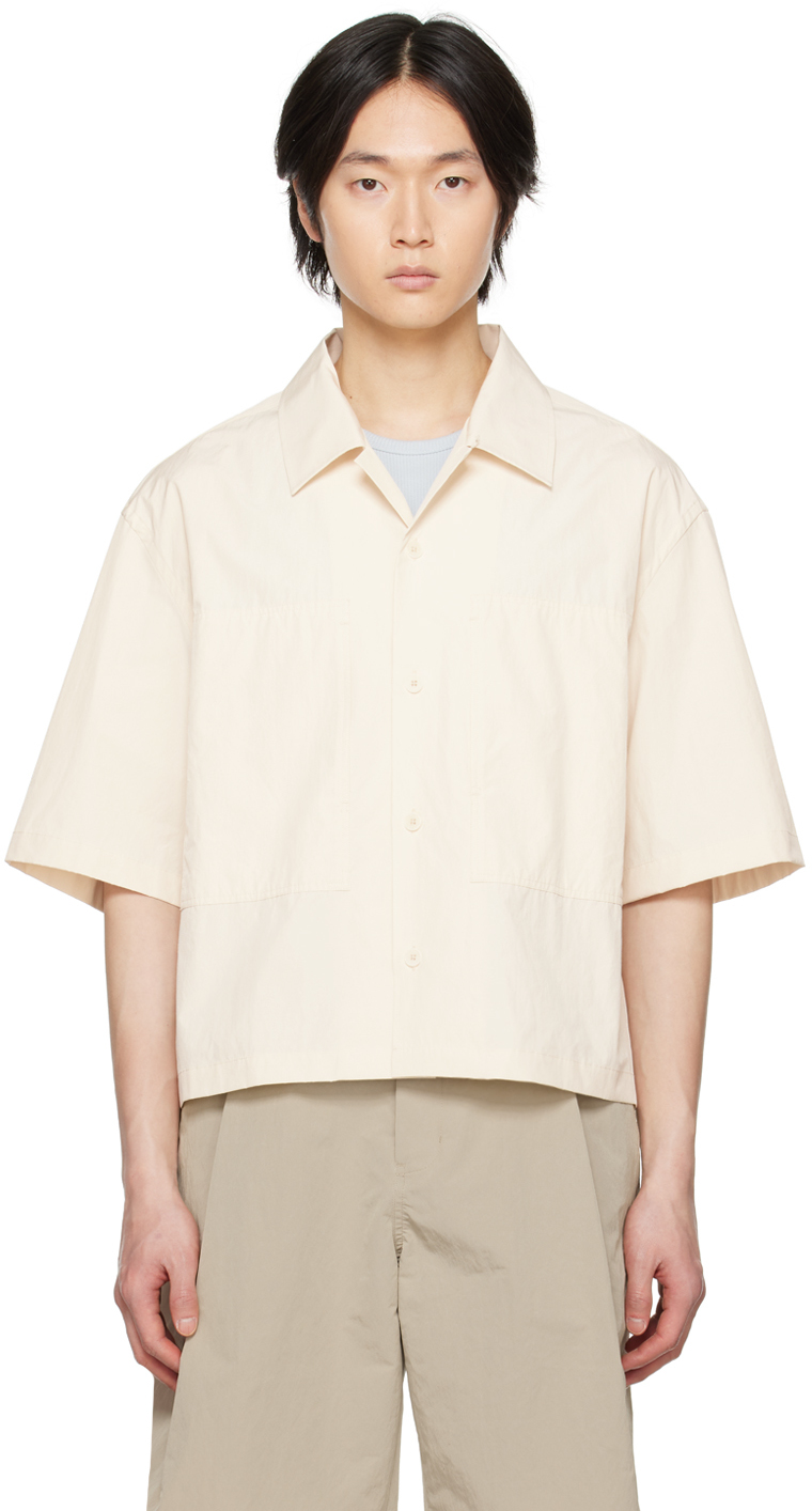 Amomento Off-white Boxy Shirt In Light Beige