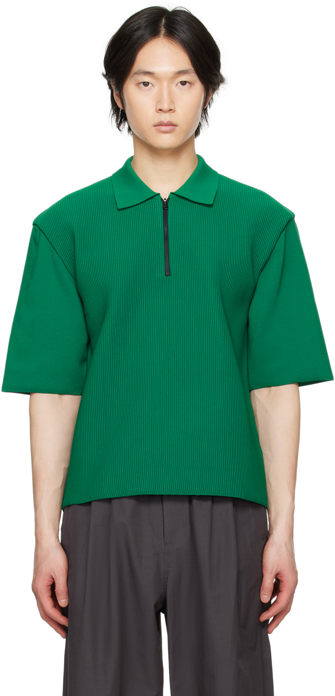 Amomento Green Half-zip Polo