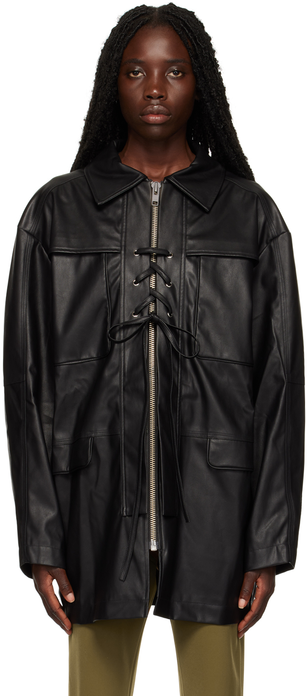 Paris Georgia Black Lara Faux-leather Jacket