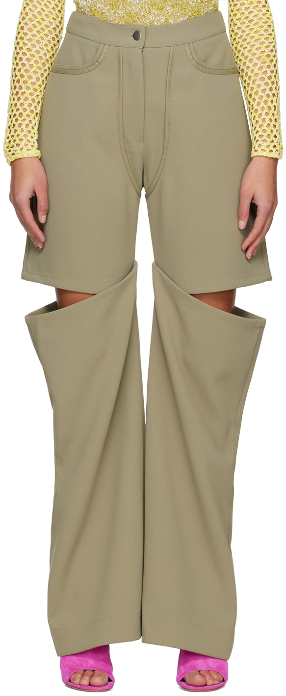 Shop Paris Georgia Khaki Emelio Trousers