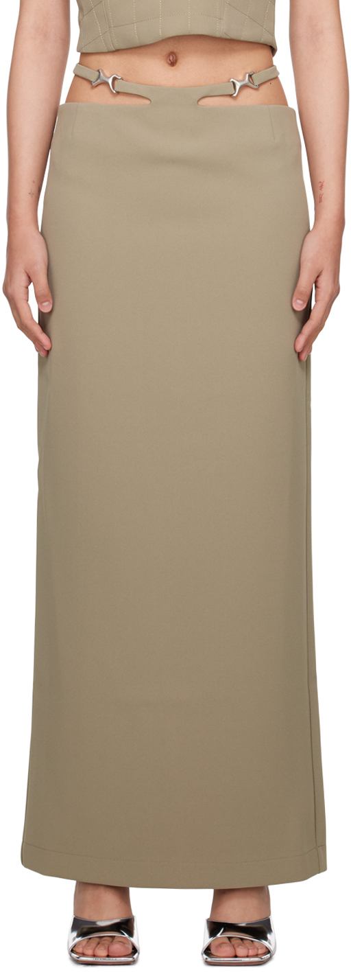 Khaki Frida Maxi Skirt