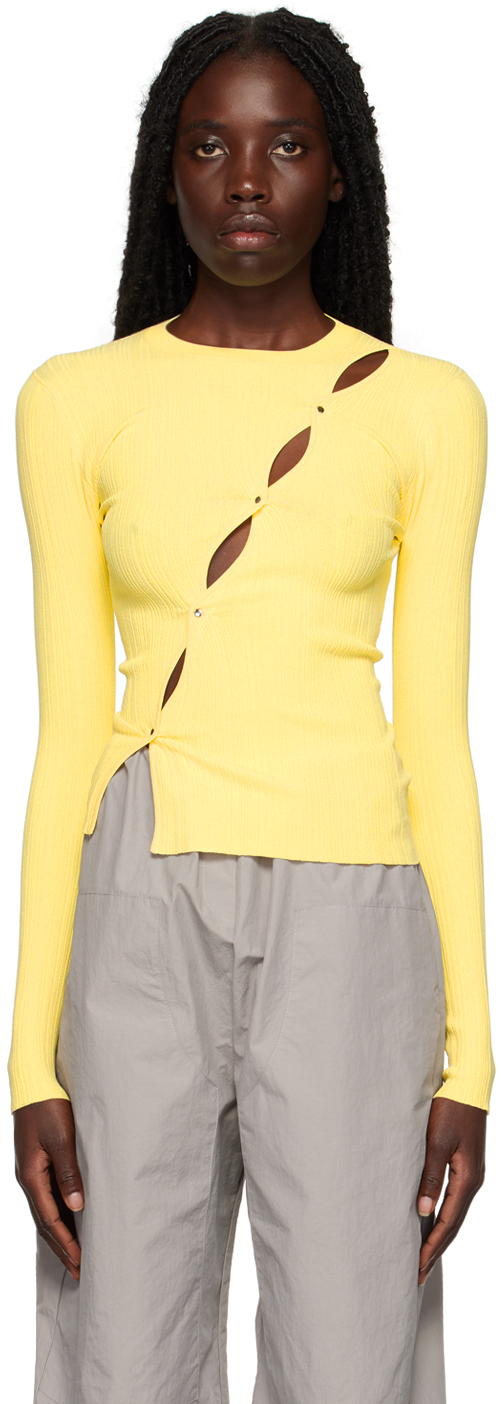 Paris Georgia Ssense Exclusive Yellow Lola Long Sleeve T-shirt In Light Yellow