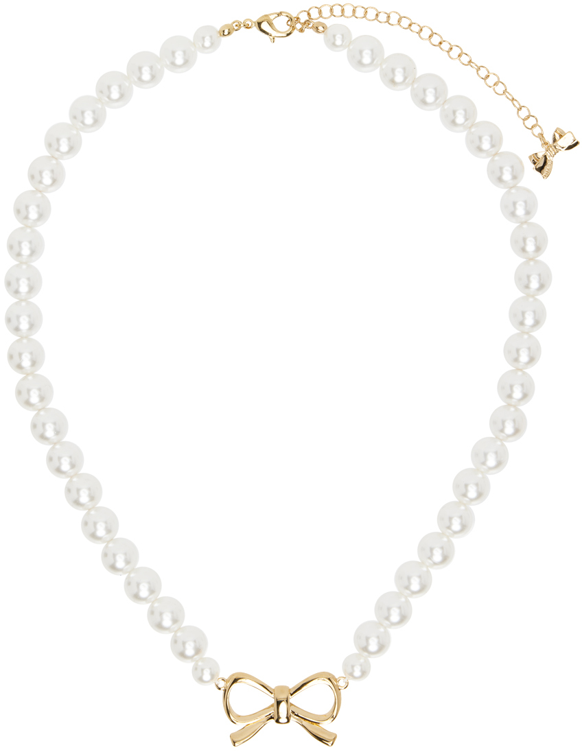 【Numbering】★送料・関税込★#9701 Ribbon Pearl Necklace Numbering White #9701 Ribbon Pearl Necklace | ModeSens
