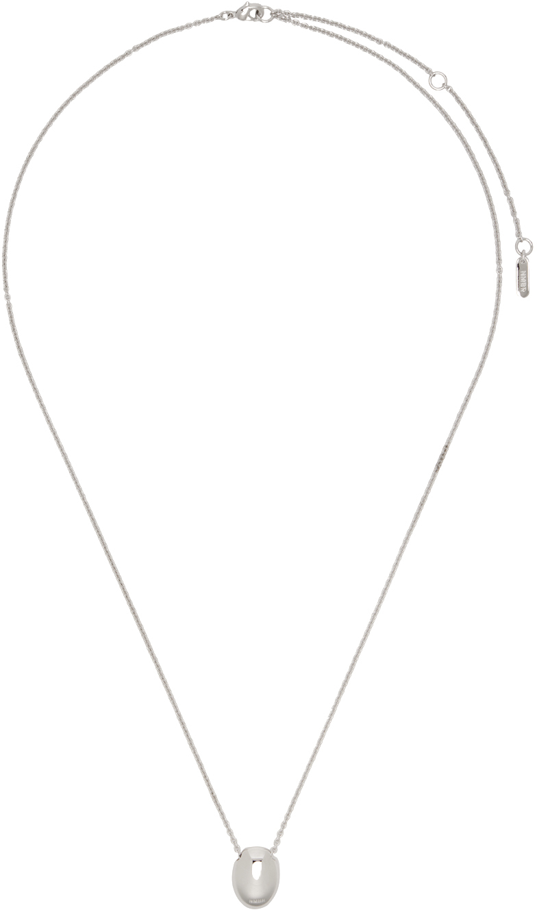 Silver #5732 Oval Pendant Necklace