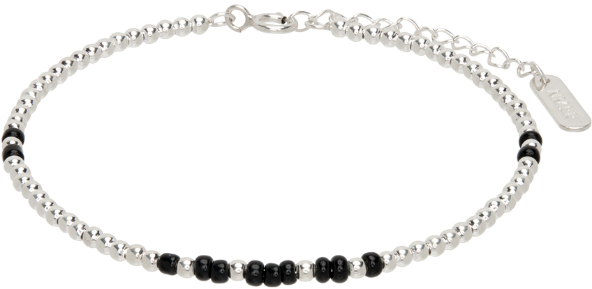 Numbering Silver & Black #7999 'the Beads' Bracelet In Metallic