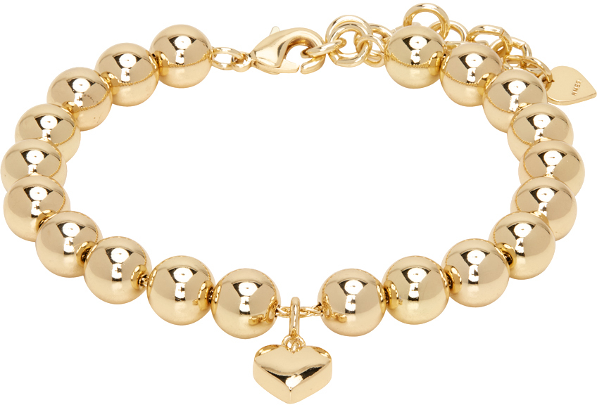 Numbering Gold #5916 Heart Charm Bracelet