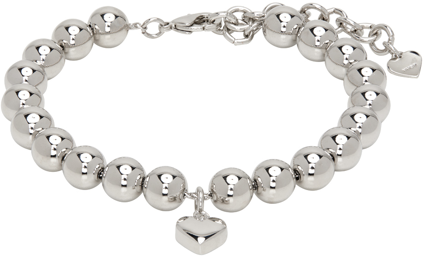 Numbering Silver #5916 Heart Charm Bracelet