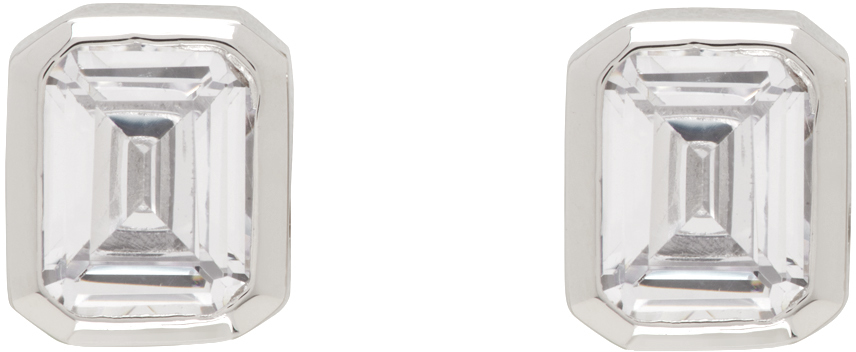Numbering Silver #3144 Earrings In Silver/white