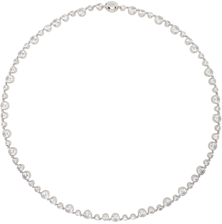 Numbering Silver #3718 Balance Necklace In White