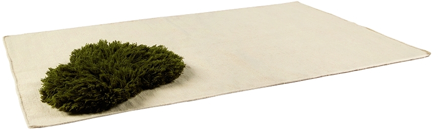 Mush Studios Beige & Green Small Echo Rug In Moss