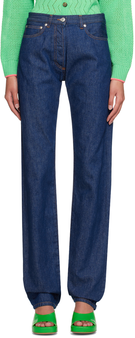 Msgm Blue Tailored Jeans In 88 Blue