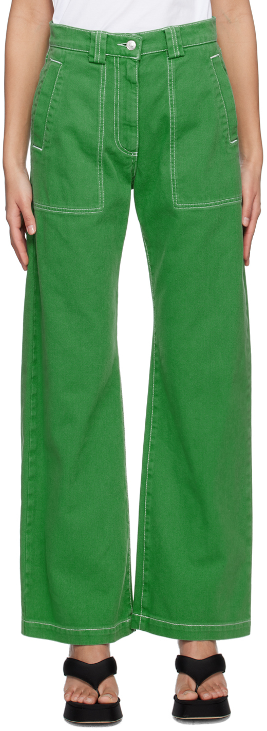 MSGM Green Baggy Jeans