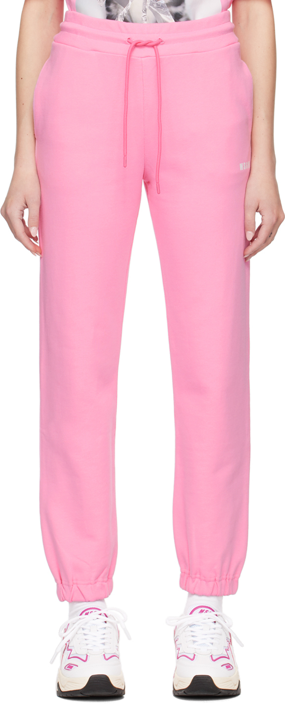 Msgm Pink Printed Lounge Pants In 13 Pink 1