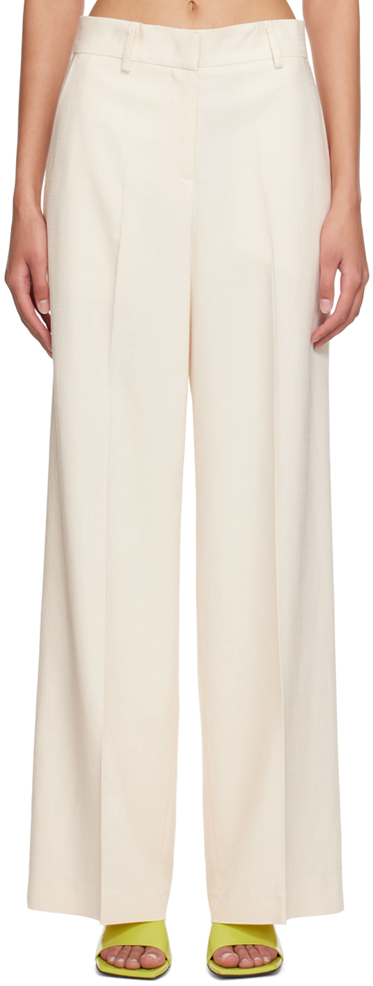 MSGM Off-White Straight Trousers