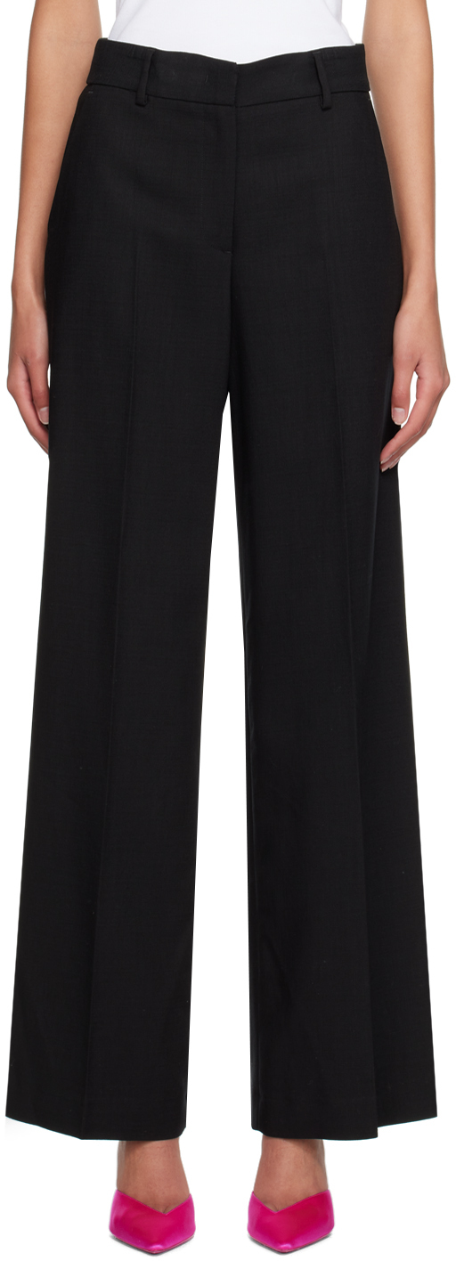 Msgm Women Viscose Blend Wide Pants Black 36