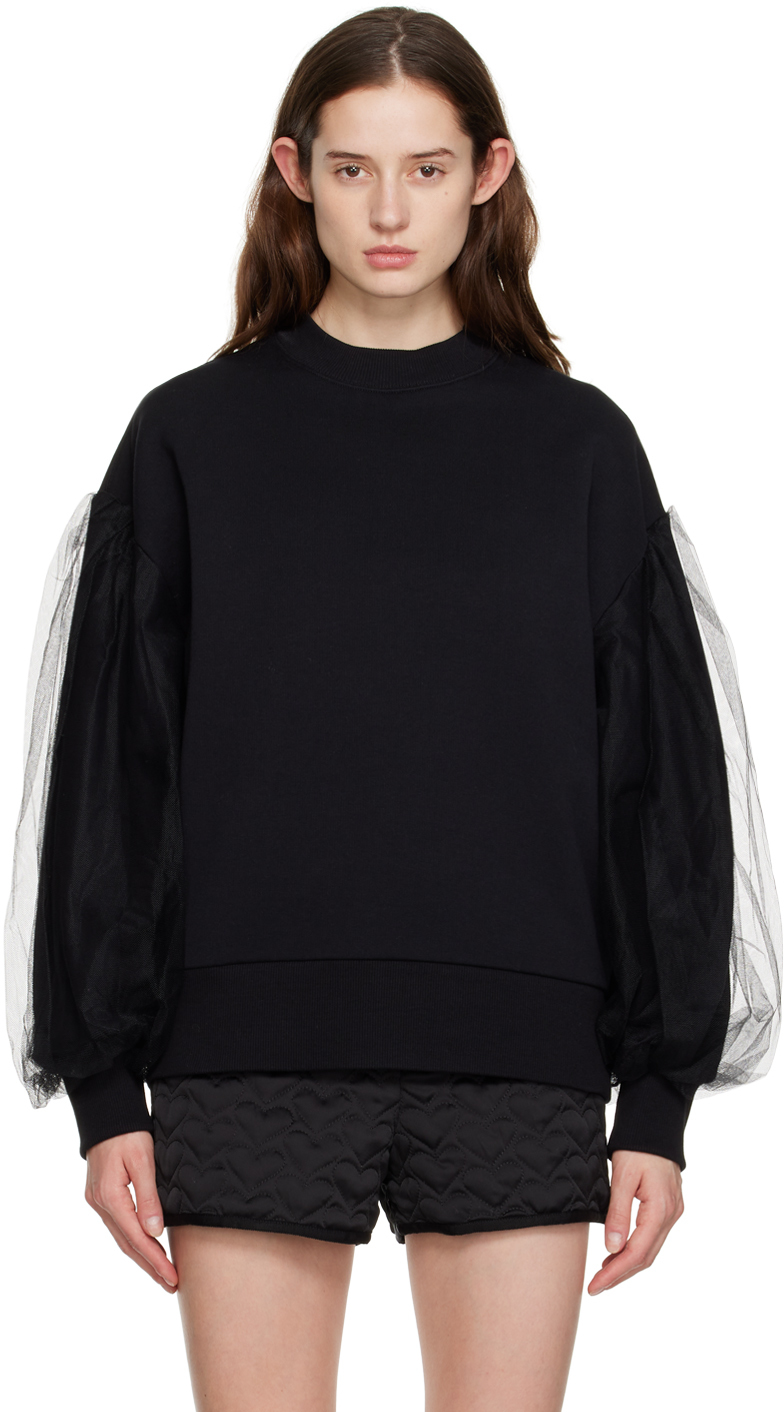 Msgm Black Layered Sweatshirt In 99 Black