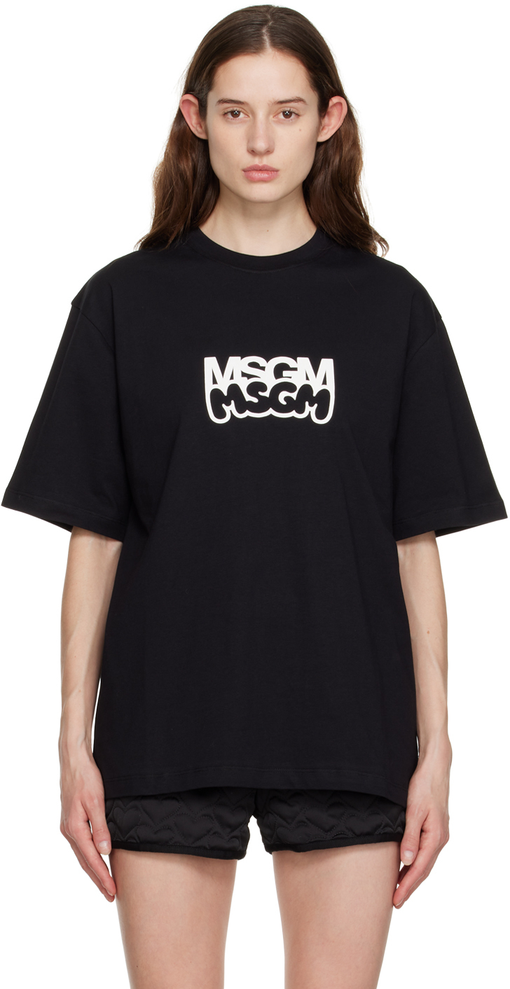MSGM: Black Burro Studio Edition Printed T-Shirt | SSENSE