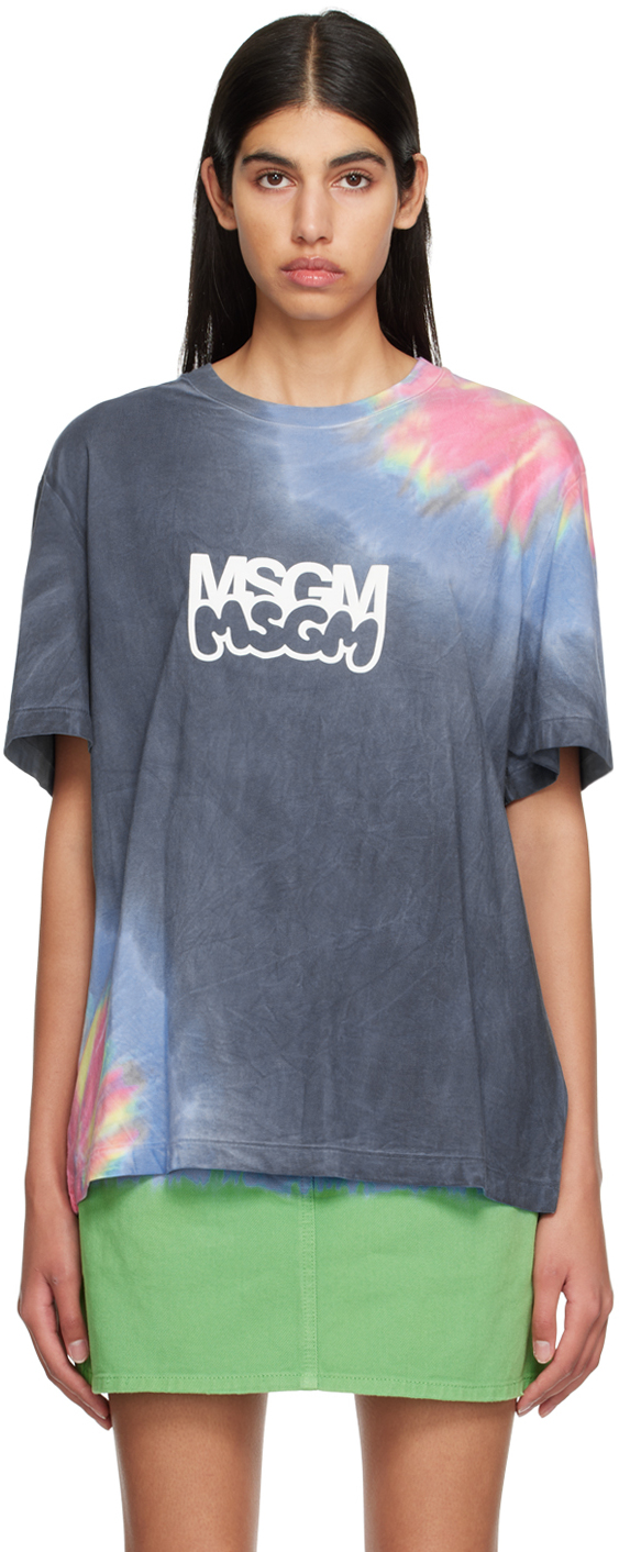 Msgm Blue Burro Studio Edition Tie-dye T-shirt In 88 Multocolor
