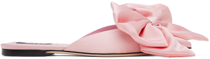 Msgm Pink Bow Sandals In 12 Pink