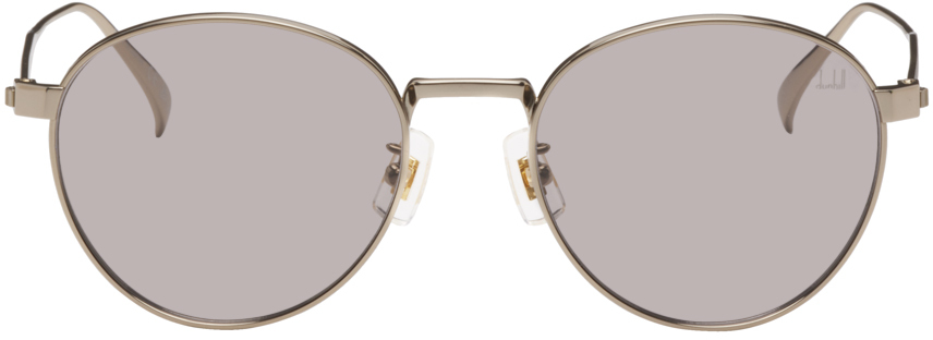 Dunhill Gold Round Sunglasses In Gold-gold-violet